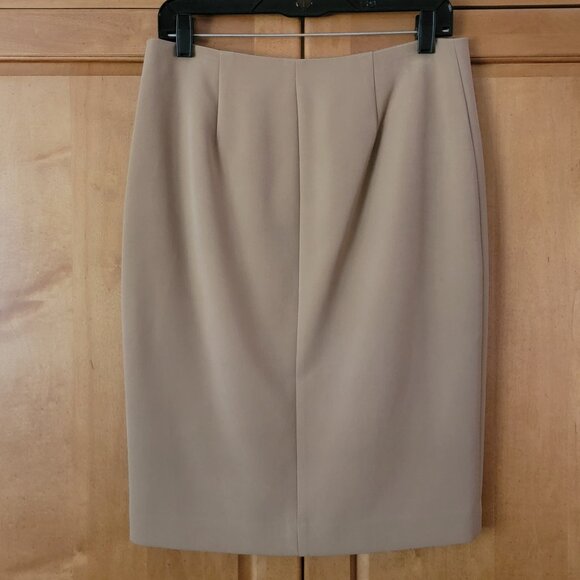 Ann Taylor Black & Tan Color Block Zipper Detail Pencil Skirt - 6 - Picture 4 of 7
